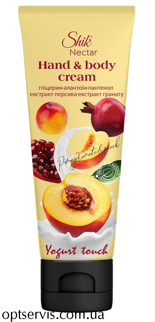 Крем для рук та тіла Shik Nectar Yogurt touch Персик та гранат 75 мл, фото 1