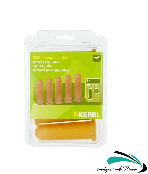 Соска латексна для випоювання телят, 100 мм, упаковка 5 шт, Німеччина