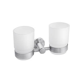 Стакан подвійний з тримачем для ванної кімнати Kroner KRP Edelstahl Klassisch — ESG3708