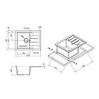 Кухонна мийка Kroner KRP Komposit GRB — 6550, фото 2