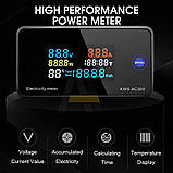 Вольтметр цифровий амперметр ватметр AC 50-300 100 А 30 кВт для контролю електроенергії, чорний KWS-AC300, фото 8