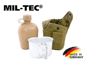 Фляга з підсклянником у чохлі Mil-Tec coyote 14506005, фото 1