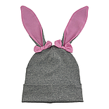 Шапка дитяча трикотажна подвійна для дитини головні убори сірий (ШД508), фото 2