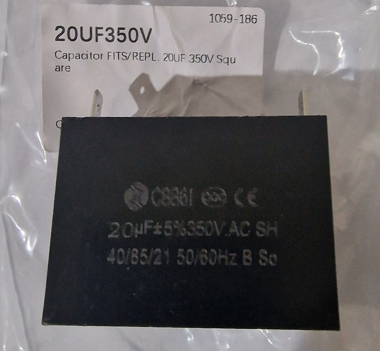 Енератор Конденсатор 20UF 350 V квадрат, фото 1