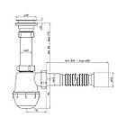 Сифон для кухонної мийки ANIplast 1 1/2"х40 мм з нарізним випуском A0115EU, фото 3