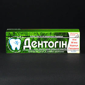 Аюрведична зубна паста Дентогін з німом, м'ятою, гвоздикою і корицею 100 г