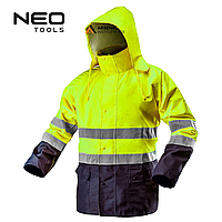 Світловідбиваюча куртка чоловіча водонепроникна, жовта, розмір M/50, Neo Tools (81-720-M)
