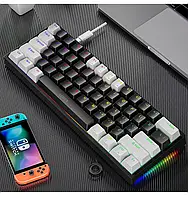 Игровая Механическая Клавиатура Leaven K620 Mini Hot Swap с Подсветкой Клавиш RGB (Black-White)