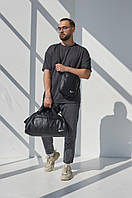 Комплект сумка груша шкірзам + барсетка шкірзам, Nike чорний (білі лого) хорошее качество