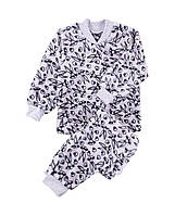 Тепла дитяча піжама сірого кольору, 86-104 см