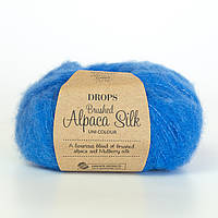 Пряжа Drops Brushed Alpaca Silk Uni colour (колір 26 cobalt blue)
