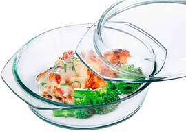 Форма для запікання жаростійка скляна з кришкою кругла Simax 2 л 6026/6036