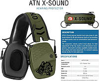 Навушники ATN X-Sound з Bluetooth + кріплення чебурашки олива хорошее качество