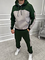 Зеленый мужской спортивный утепленный костюм.5-764 хорошее качество