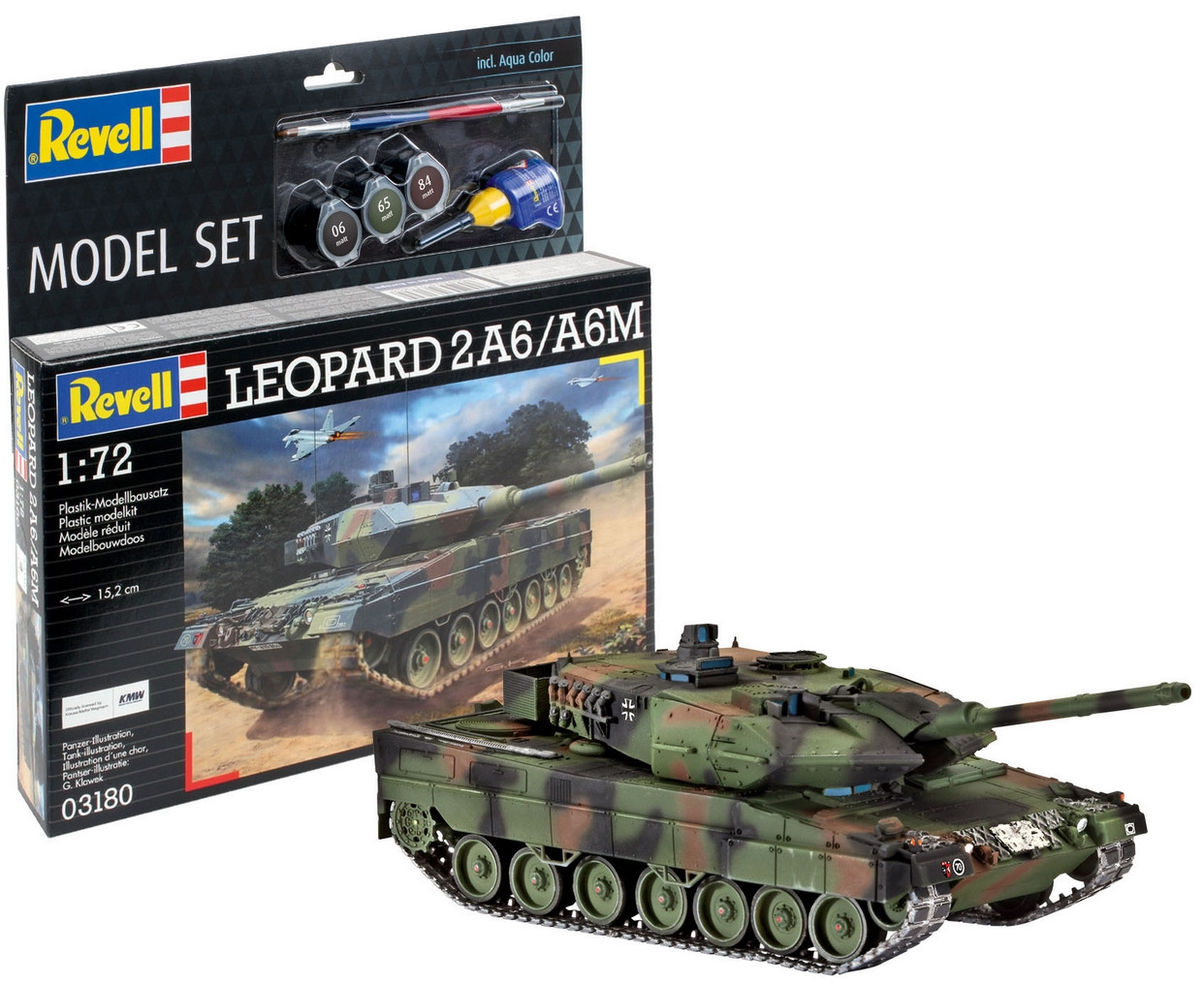 Збірна модель Revell Танк Леопард 2A6/A6M рівень 4 масштаб 1:72 (RVL-63180)