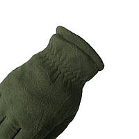 Зимові флісові рукавиці хутро олива хорошее качество