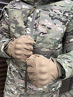 Демісезонні рукавиці з кісточками SoftShell койот 07885 хорошее качество