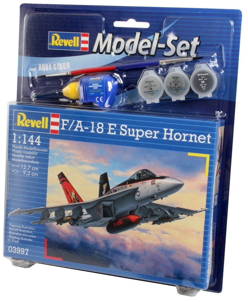 Збірна модель Revell  Винищувач F/A-18E Super Hornet рівень 4 масштаб 1:144 (RVL-63997)