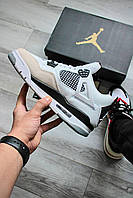 Nike Air Jordan 4 White Black Beige кроссовки и кеды хорошее качество хорошее качество Размер 43