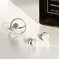 Комплект срібний Сонце в мінімалістичному стилі кільце і сережки