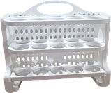 Органайзер для зберігання яєць 3 яруси 28 × 10 × 23 см на 30 шт білий, фото 4