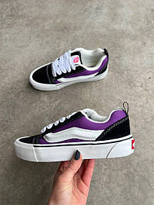 Кеди жіночі чорні Vans KNU Purple Black White (14771)