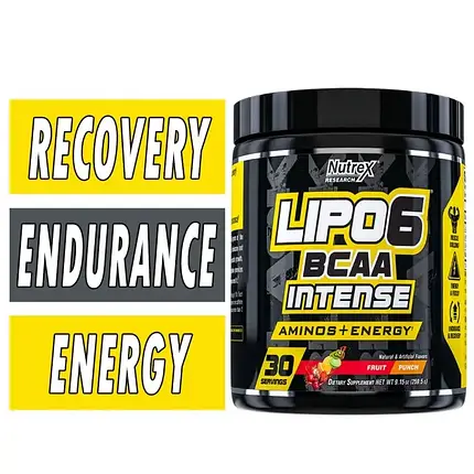 Бцаа з кофеїном Nutrex​ Lipo6​ Bcaa​ Intense​ Amino​+Energy​ ​295,5 г (30 порц.), фото 3