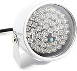 Вуличний ІЧ прожектор інфрачервоний 12 В 48 LED з алюмінію для вуличних камер із дальністю підсвітки 30 метрів, фото 3