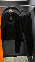 Теплый мужской костюм Nike Tech Fleece черного цвета