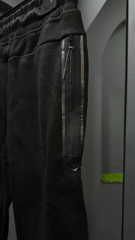 Теплый мужской костюм Nike Tech Fleece черного цвета - фото 7 - id-p2083977893