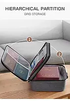 Дорожный кейс-сумка органайзер для документов и гаджетов с кодовым замком (серый цвет)