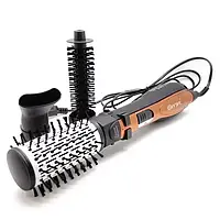 Фен-щітка-браш з обертанням Gemei Gm-4828 3в1 стайлер для укладки, накрутки та розчісування волосся