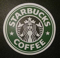 Стикер этикетка наклейка самоклейка Starbucks Coffee 1 (6,5см)