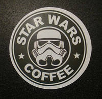 Стикер этикетка наклейка самоклейка Star Wars Coffee (6,5 см)