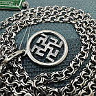 Срібний кулон Квітка папороті та ланцюжок бісмарк комплект 925 проби чорніння, фото 4