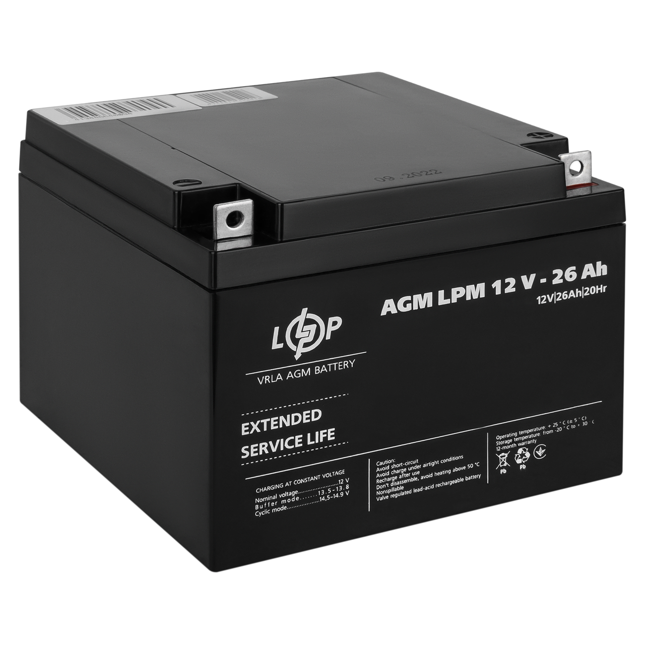 Аккумулятор AGM LPM 12V - 26 Ah - фото 3 - id-p2083980617