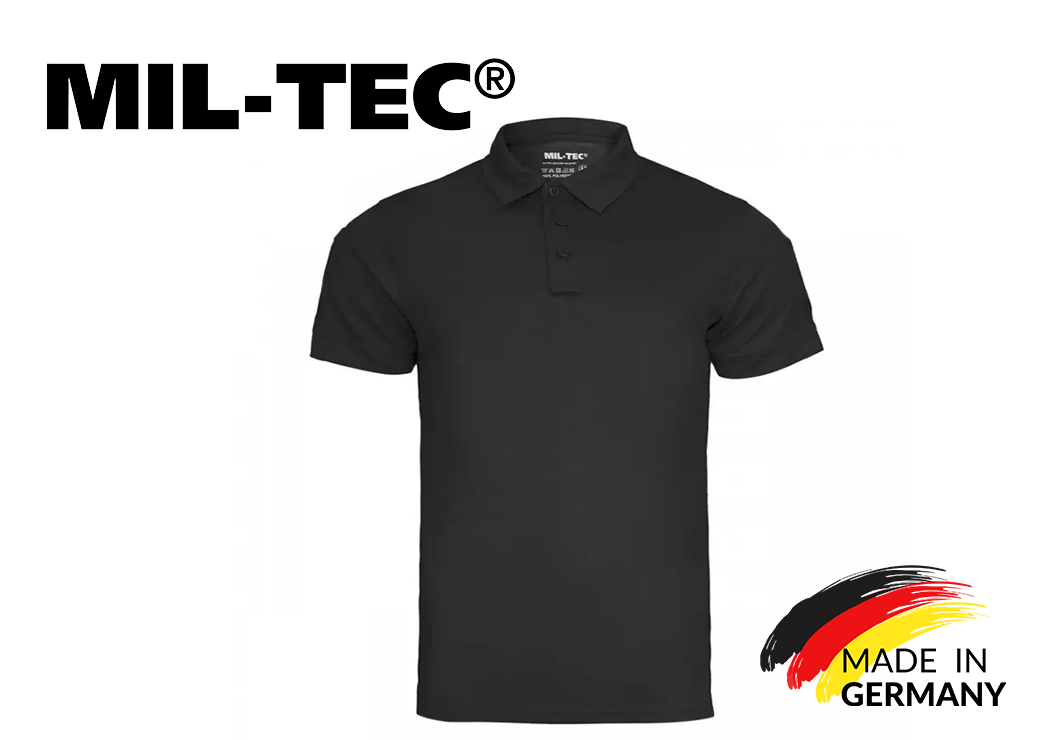 Тактична футболка поло Mil-Tec Чорний, S
