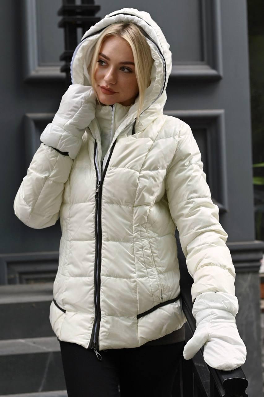 Куртка жіноча зимова біла код П759 продаж