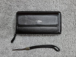 Клатч чоловічий портмоне гаманець горизонтальний з петлею коричневий