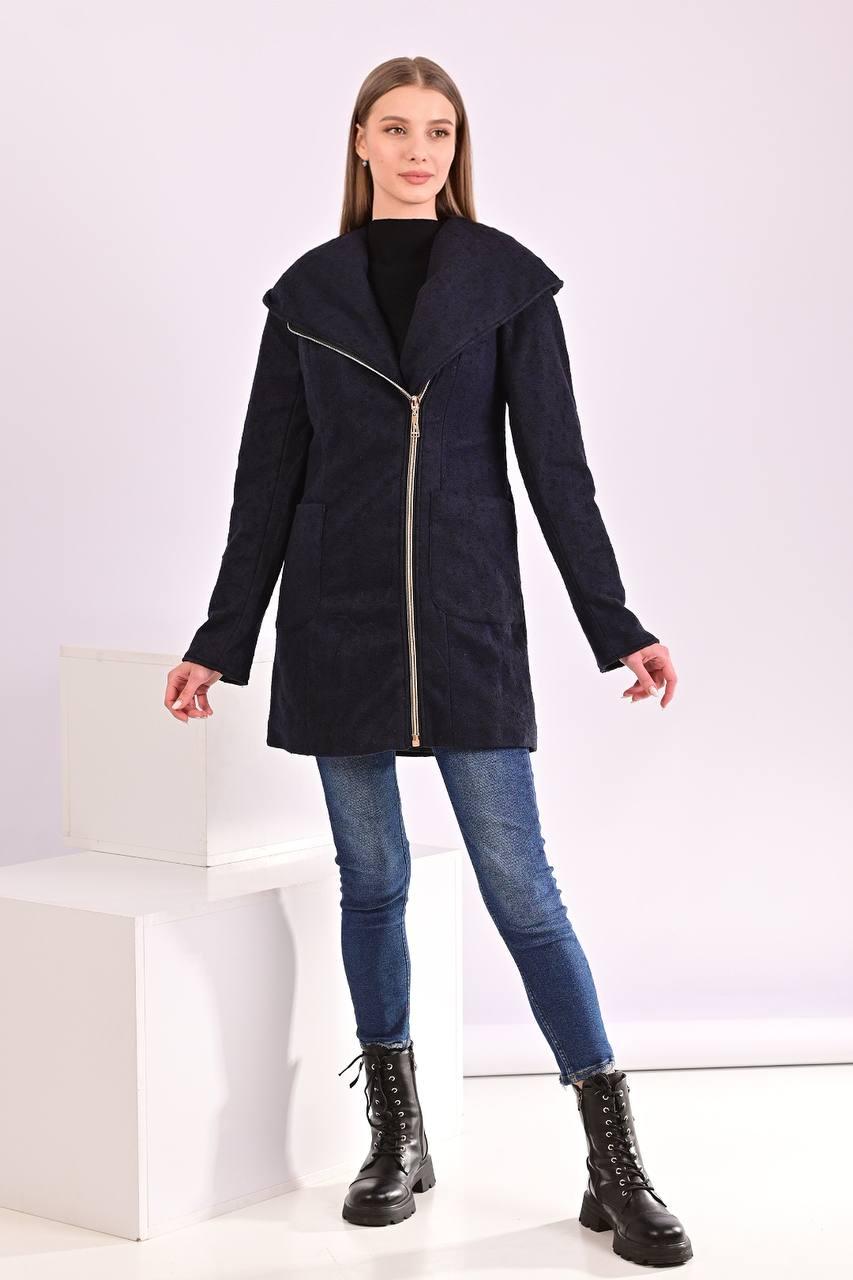 Пальто жіноче синє код П752 продаж