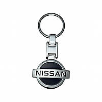 Брелок автомобильный Nissan Ниссан металлический с черным для ключей! Качество! Брелок для ключей авто