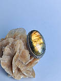 Кільце з натуральним каменем лабрадор. Лабрадор овал в сріблі 18,8 розмір. Індія, фото 2