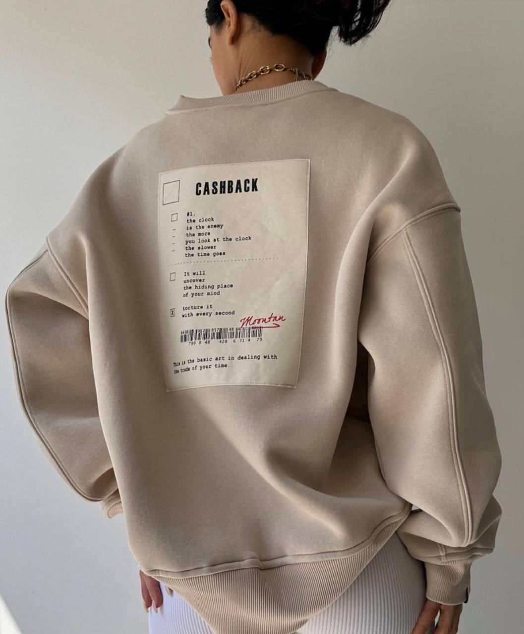 Жіночий оверсайз світшот з написом, фото 1