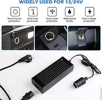 Адаптер з 220V на 12V прикурювач із гніздом 15 А для живлення електроніки