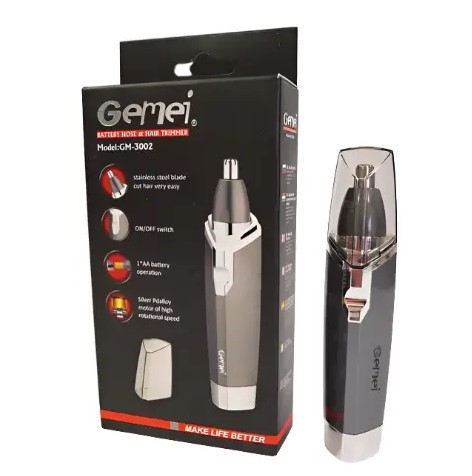 Бритва для носа і вух на батарейках Gemei GM-3002, нержавіюча сталь