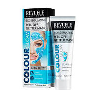 Синяя биорегулирующая маска-пленка для лица Revuele Color Glow Glitter Mask Pell-Off Bio-regulating, 80 мл