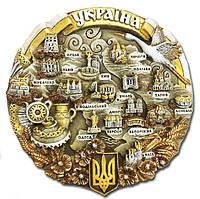 Плакетка Карта України (сепія) полікерамічна 12 см Гранд Презент GP-UK-PT-005-2