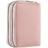 Женский кошелёк-визитница для карточек, светло-розовый мини-портмоне картхолдер из эко-кожи