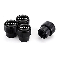 Ковпачки на ніпель для Кіа Premium Style Black Kia New logo (4 шт.)