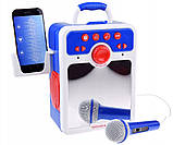 Дитяче караоке для дітей дитяча колонка для хлопчика працює від мережі з підсвічуванням мікрофоном та bluetooth, фото 2